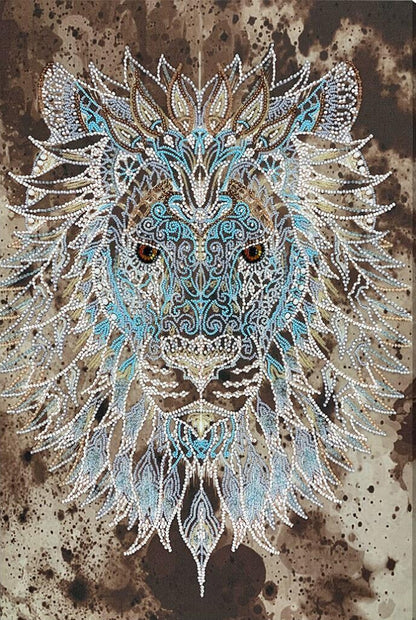 Bead Embroidery Kit Lion DIYris Art