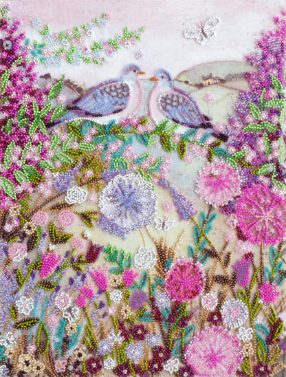 Bead Embroidery Kit Love birds DIY Abris Art