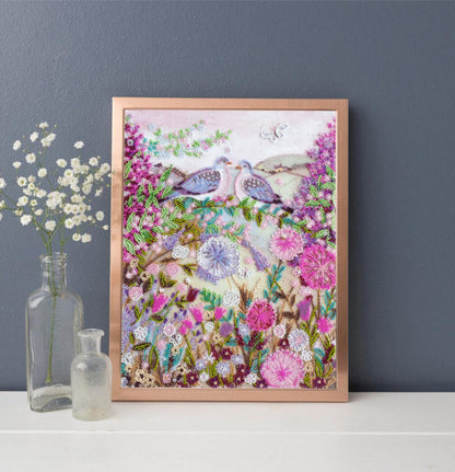 Bead Embroidery Kit Love birds DIY Abris Art