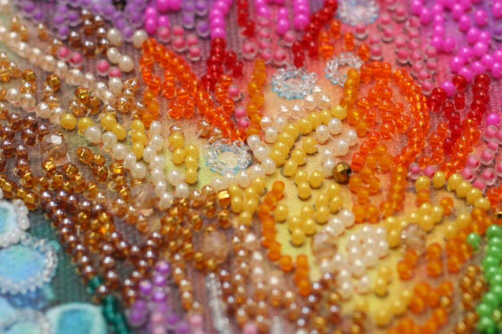 Kit de broderie de perles Fleurs arc-en-ciel DIY