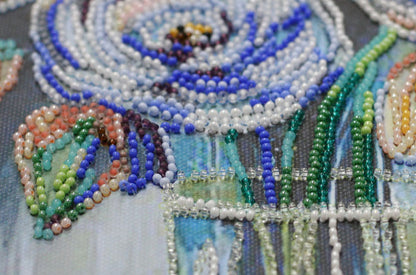 Bead Embroidery Kit Pastel bouquet DIY Abris Art