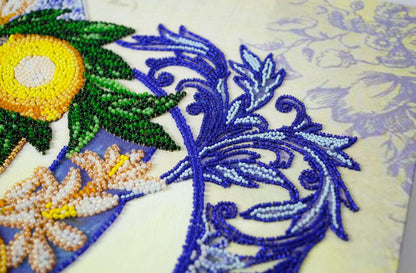 Bead Embroidery Kit Lemons DIY Abris Art