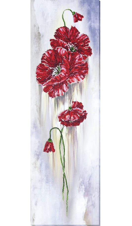Perlenstickerei-Set Mohnblumen DIY
