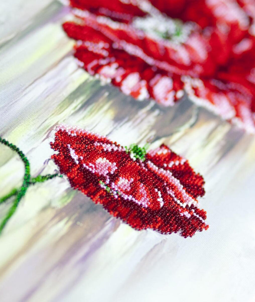 Perlenstickerei-Set Mohnblumen DIY