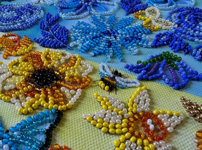 Bead Embroidery Kit Ukraine Flowers DIY Abris Art