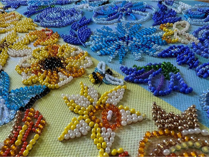 Bead Embroidery Kit Ukraine Flowers DIY Abris Art