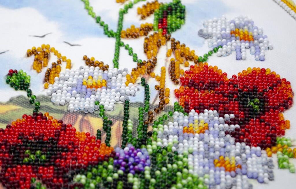 Perlenstickerei-Set Frühlingsmorgen Blumen DIY