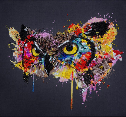Bead Embroidery Kit Owl DIY Abris Art