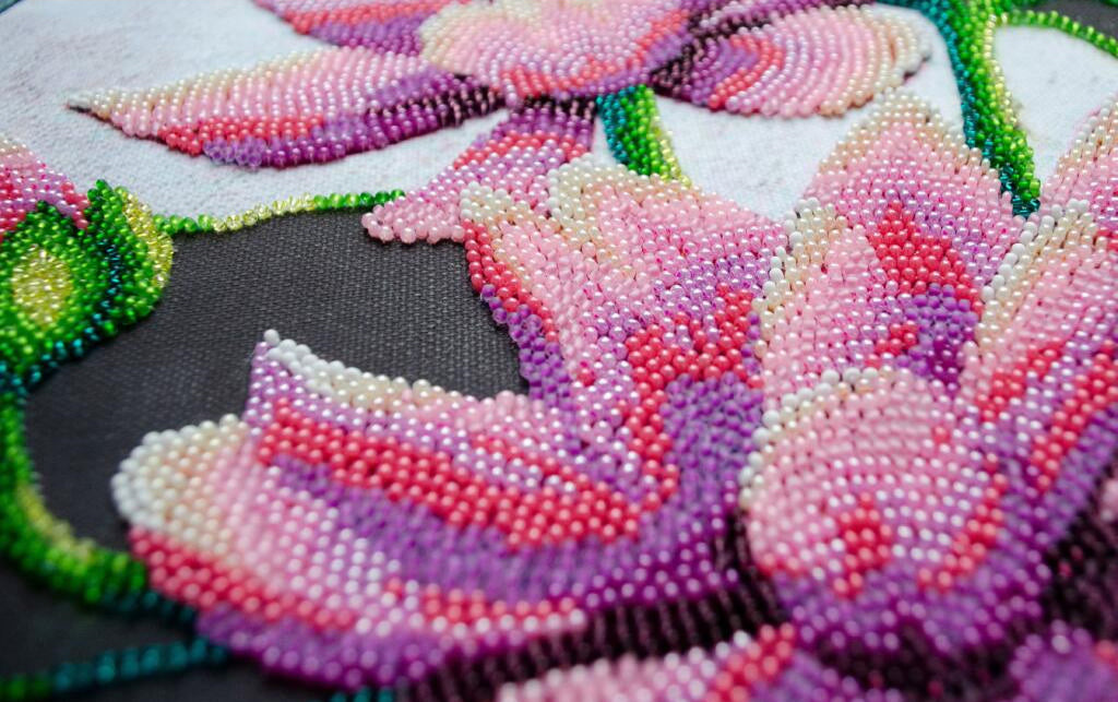 Kit de broderie de perles Fleurs de lotus DIY