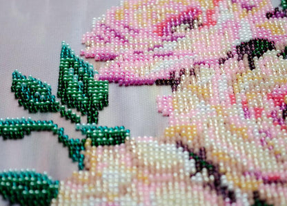 Bead Embroidery Kit Roses Flowers DIY Abris Art