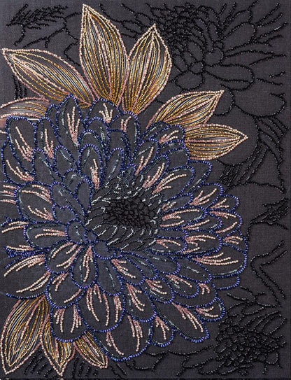Bead Embroidery Kit Night Flower DIY Abris Art