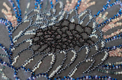 Bead Embroidery Kit Night Flower DIY Abris Art