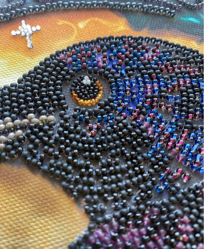 Bead Embroidery Kit Black Crow DIY Abris Art