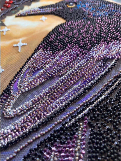 Bead Embroidery Kit Black Crow DIY Abris Art
