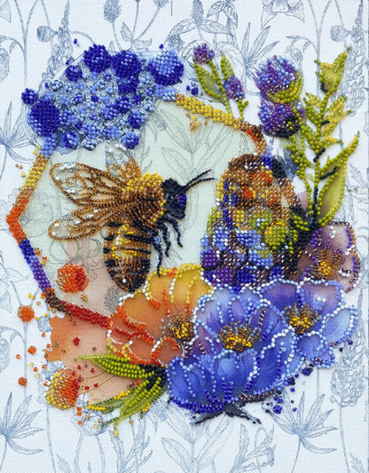 Bead Embroidery Kit Bee DIY Abris Art
