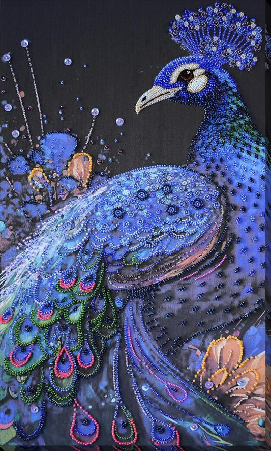 Bead Embroidery Kit Peacock DIY Abris Art