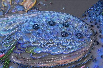Bead Embroidery Kit Peacock DIY Abris Art