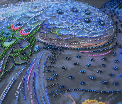 Bead Embroidery Kit Peacock DIY Abris Art