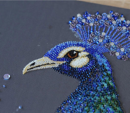 Bead Embroidery Kit Peacock DIY Abris Art