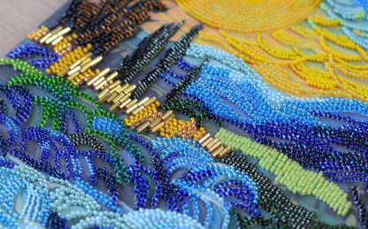 Bead Embroidery Kit Behind the waterfall DIY Abris Art
