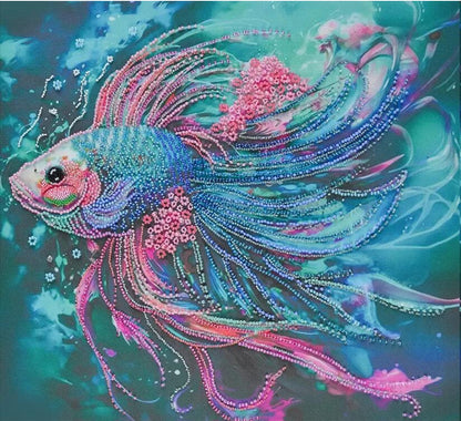 Bead Embroidery Kit Bright fish DIY Abris Art