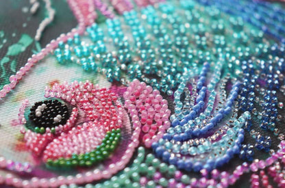 Bead Embroidery Kit Bright fish DIY Abris Art