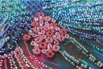 Bead Embroidery Kit Bright fish DIY Abris Art
