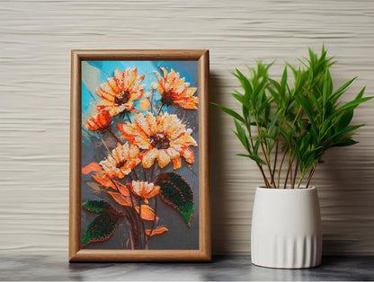 Bead Embroidery Kit Sunflowers DIY Abris Art