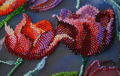 Bead Embroidery Kit Tulips Flower DIY Abris Art