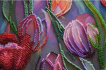 Bead Embroidery Kit Tulips Flower DIY Abris Art