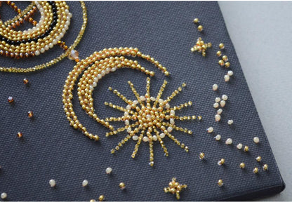 Bead Embroidery Kit Gold snake DIY Abris Art