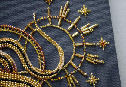 Bead Embroidery Kit Gold snake DIY Abris Art