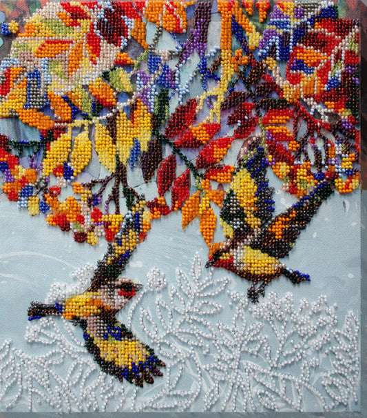 Bead Embroidery Kit Bright Birds DIY Abris Art