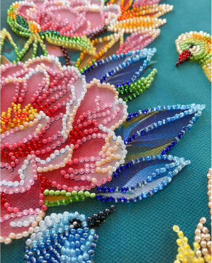 Bead Embroidery Kit Spring Flower DIY Abris Art