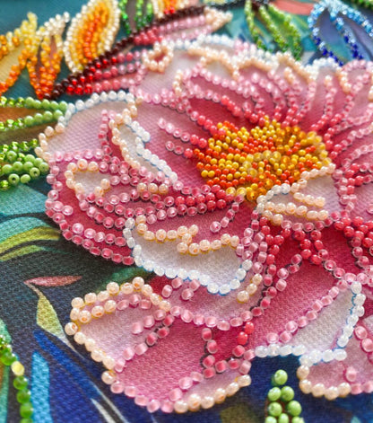 Bead Embroidery Kit Spring Flower DIY Abris Art