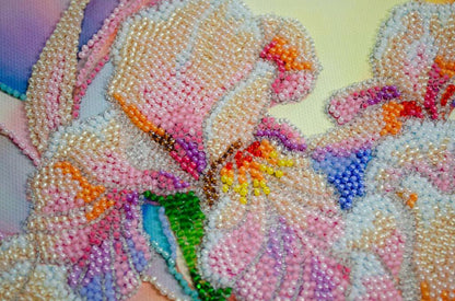 Bead Embroidery Kit Irises Flowers DIY Abris Art