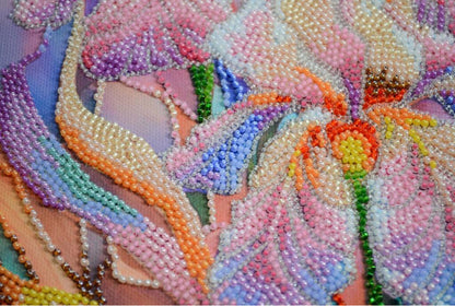 Bead Embroidery Kit Irises Flowers DIY Abris Art