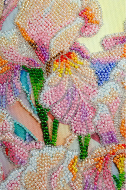 Bead Embroidery Kit Irises Flowers DIY Abris Art