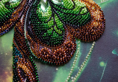 Bead Embroidery Kit Good luck clover DIY Abris Art