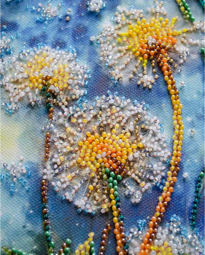Bead Embroidery Kit Dandelions Flowers DIY Abris Art
