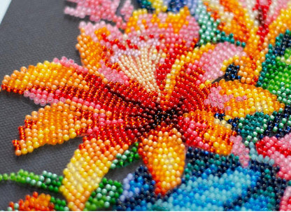 Bead Embroidery Kit Paradise flowers DIY Abris Art