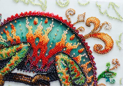 Bead Embroidery Kit Chameleon DIY Abris Art
