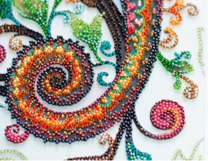 Bead Embroidery Kit Chameleon DIY Abris Art