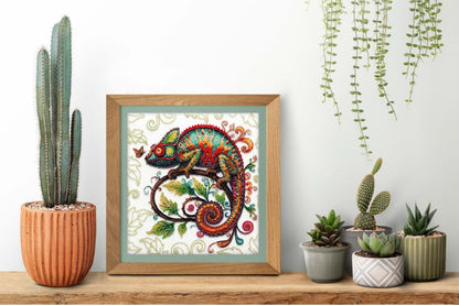 Bead Embroidery Kit Chameleon DIY Abris Art