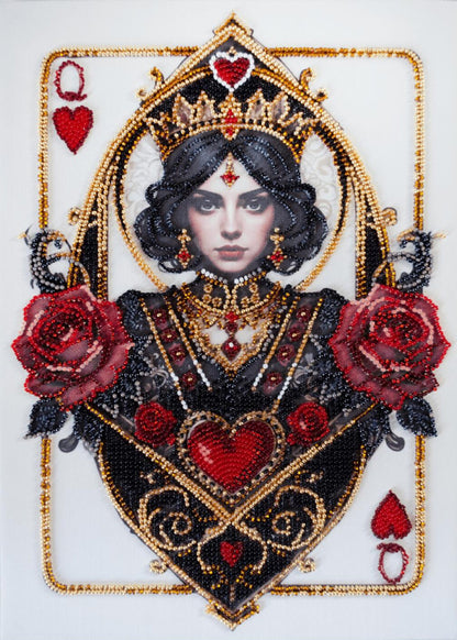 Bead Embroidery Kit Queen of Hearts DIY Abris Art