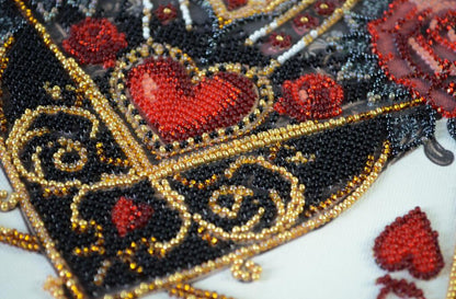 Bead Embroidery Kit Queen of Hearts DIY Abris Art