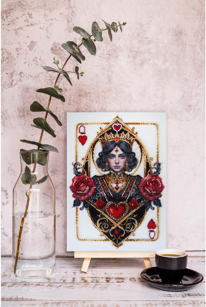 Bead Embroidery Kit Queen of Hearts DIY Abris Art