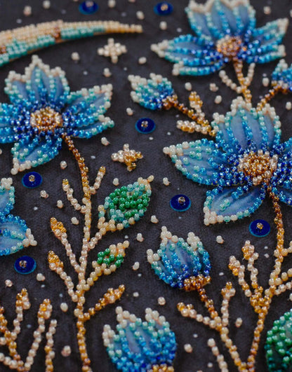 Bead Embroidery Kit Flower moon DIY Abris Art