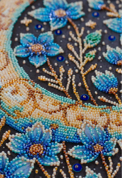 Bead Embroidery Kit Flower moon DIY Abris Art