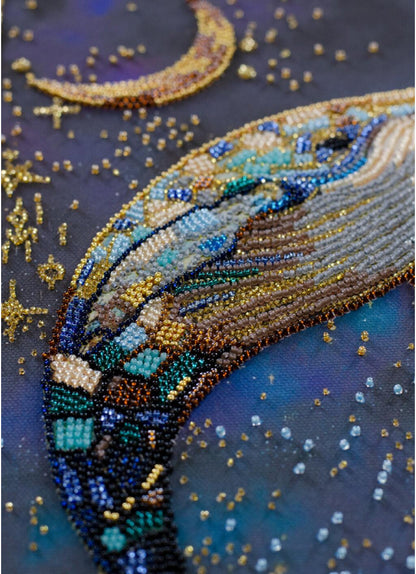 Bead Embroidery Kit Blue whale DIY Abris Art